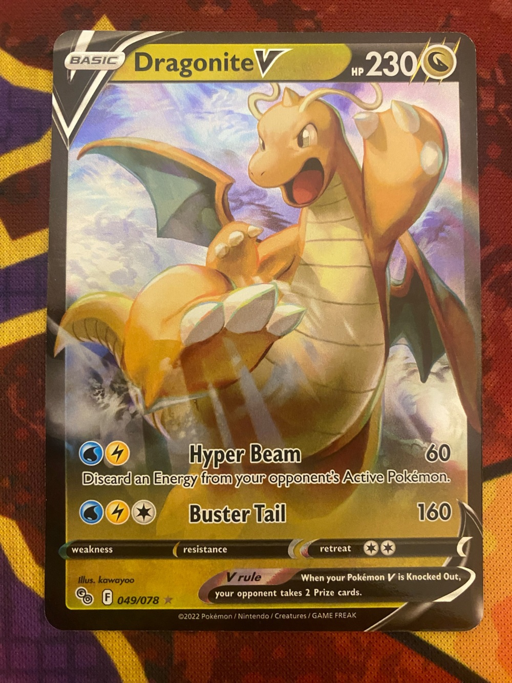 Ultra rare pokemon card Dragonite V Ultra rare #049/078 Pokemon Go set